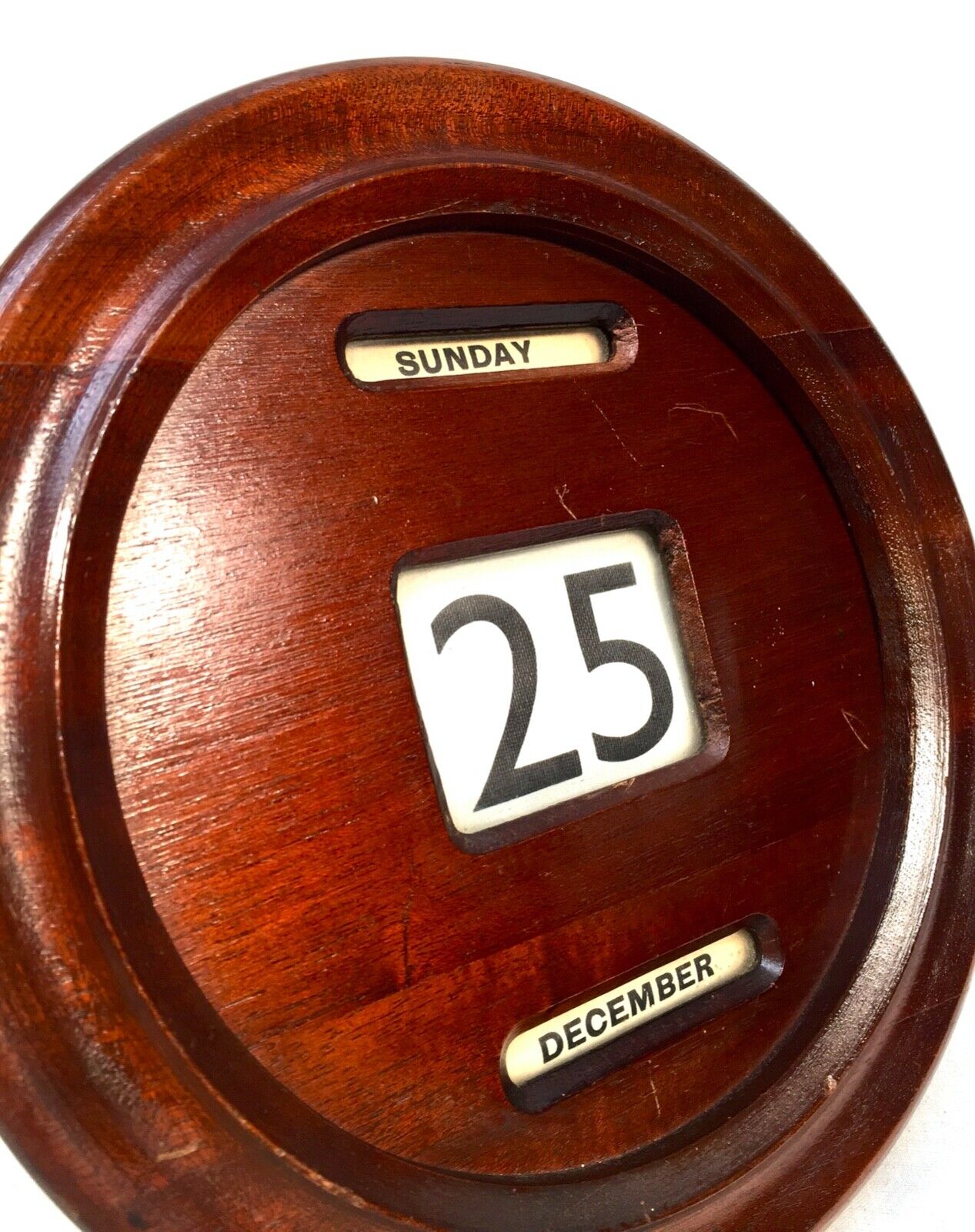 Antique Wooden Art Deco Perpetual Calendar / Wall Hanging / Stationery Equipment
