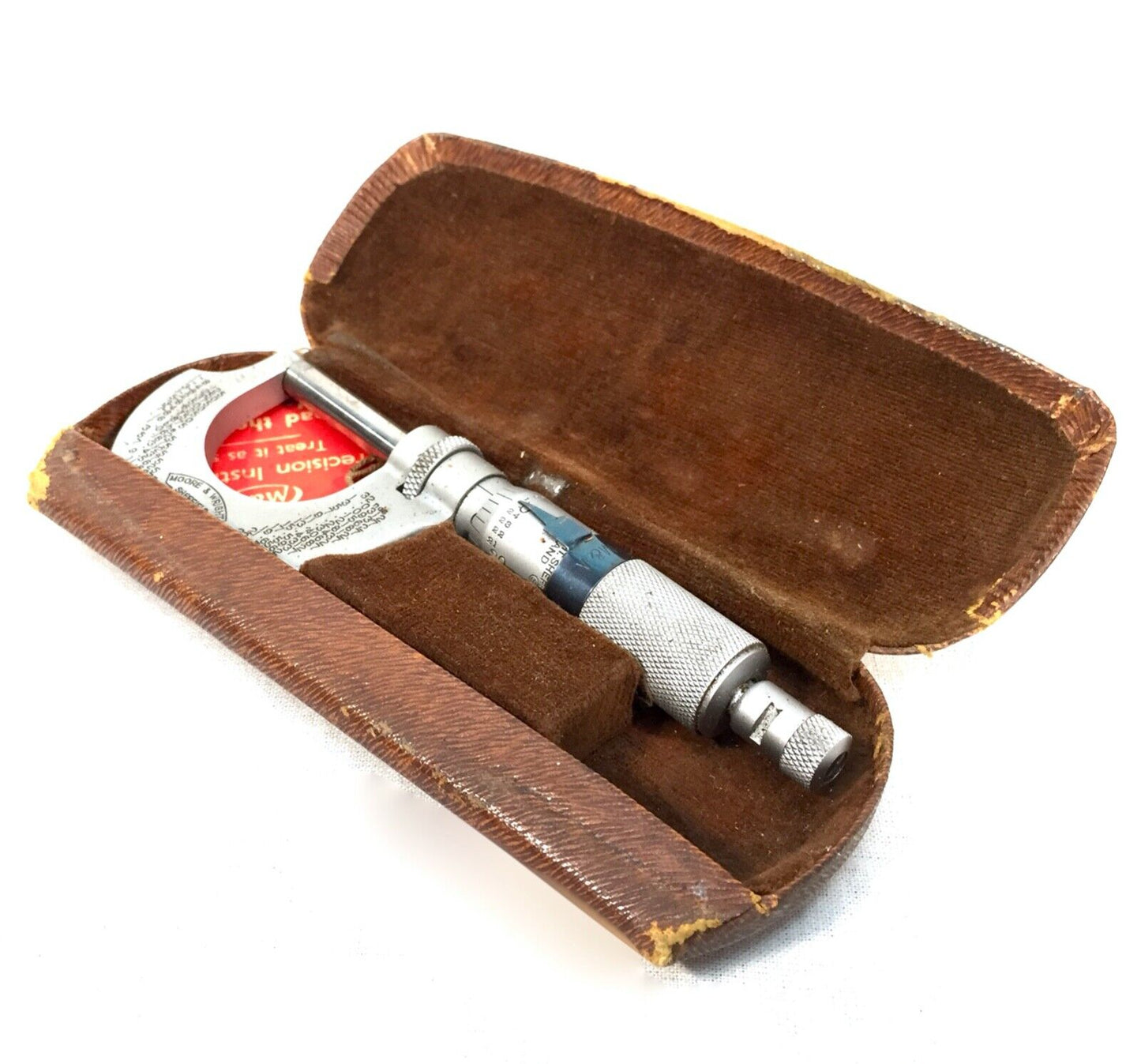 Antique Moore & Wright Micrometer Caliper Precision Instrument in Original Case