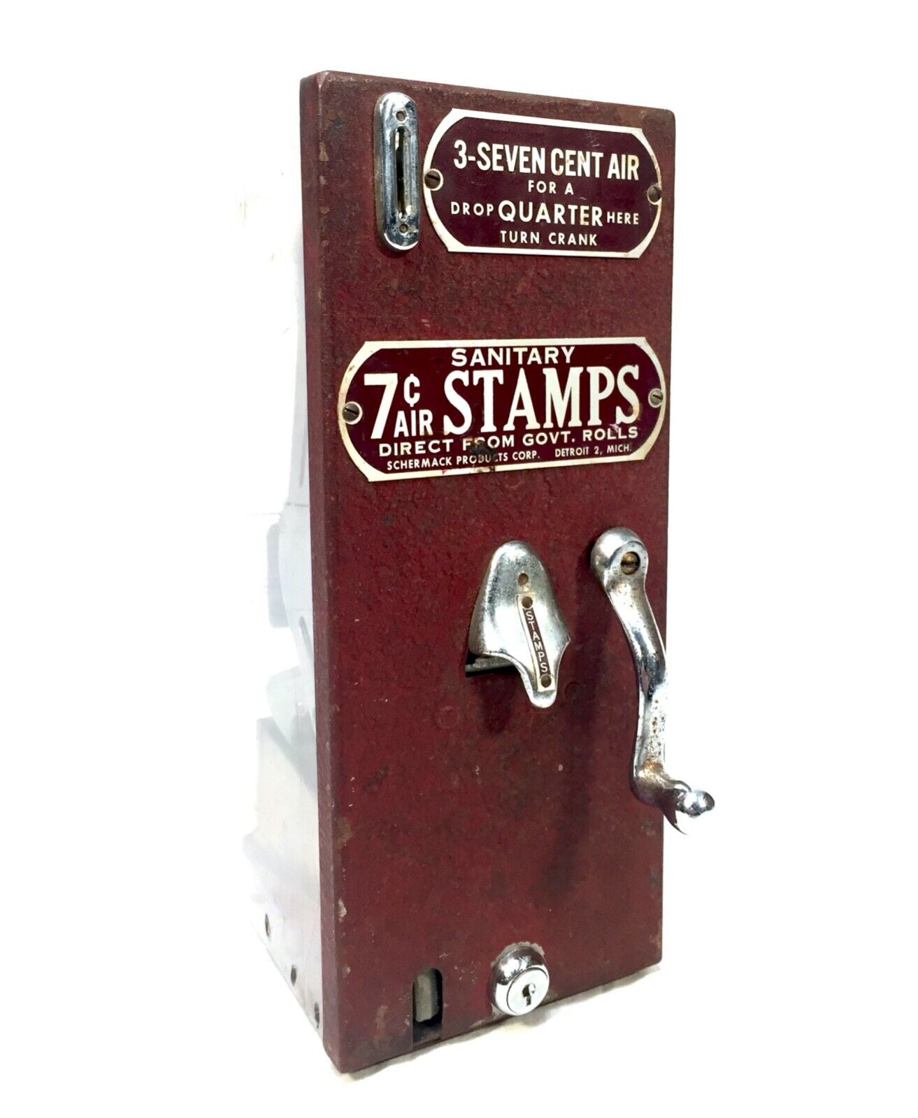 Vintage US Postal Service Coin Operated Stamp Vending Machine / Antique Working