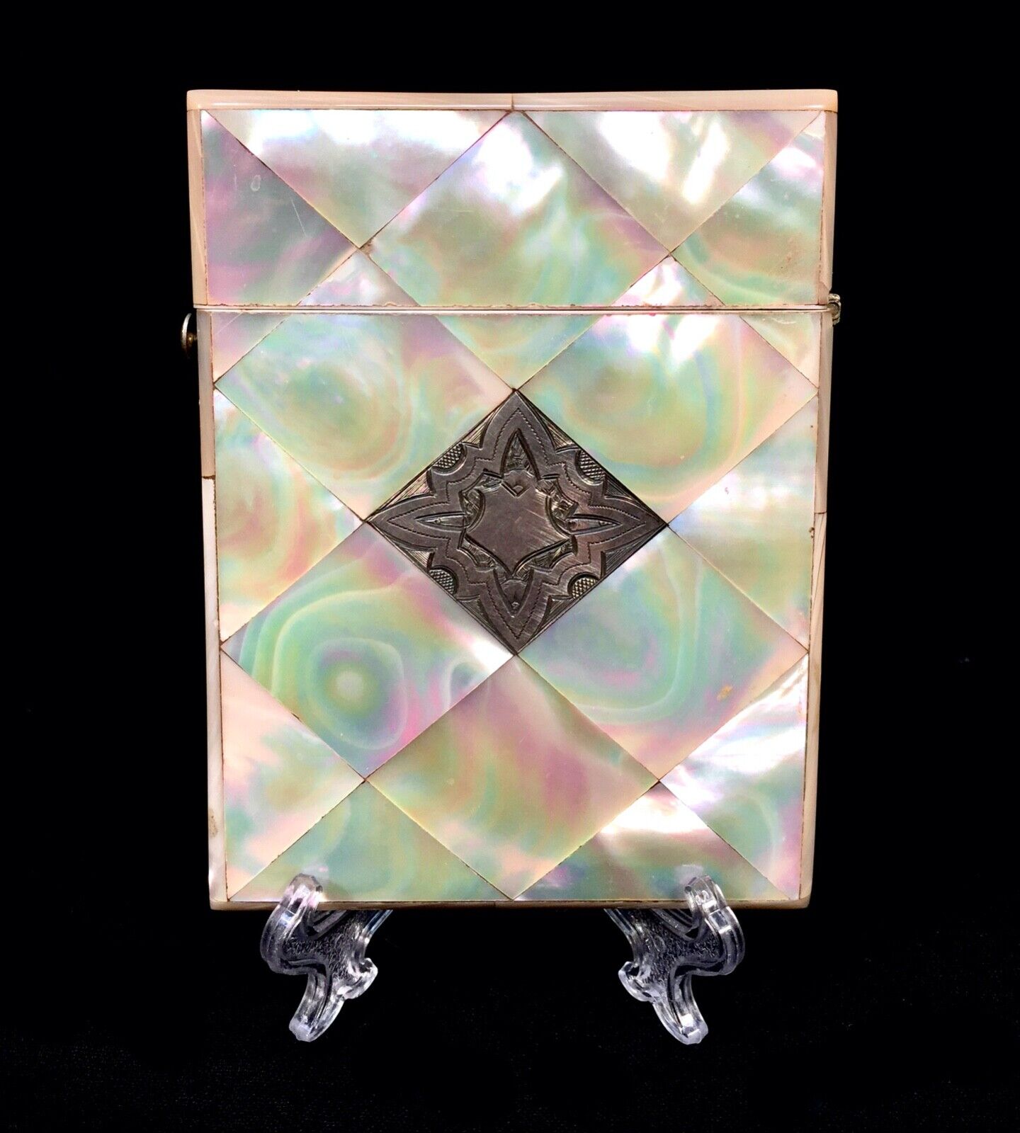 Antique Victorian Mother of Pearl Ladies Card Case / Purse / Wallet c.1890