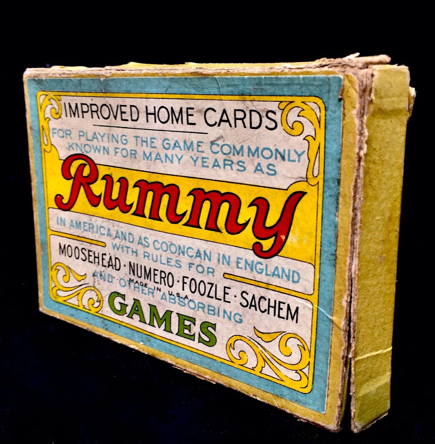 Antique Rummy Card Game Set by United Games Co. Manufactured in 1916 / Complete