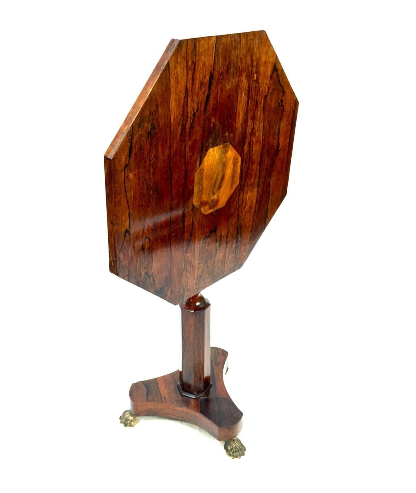 Antique Tilt-Top Occasional Lamp Table With The Crimean War Wooden Plaque c.1870
