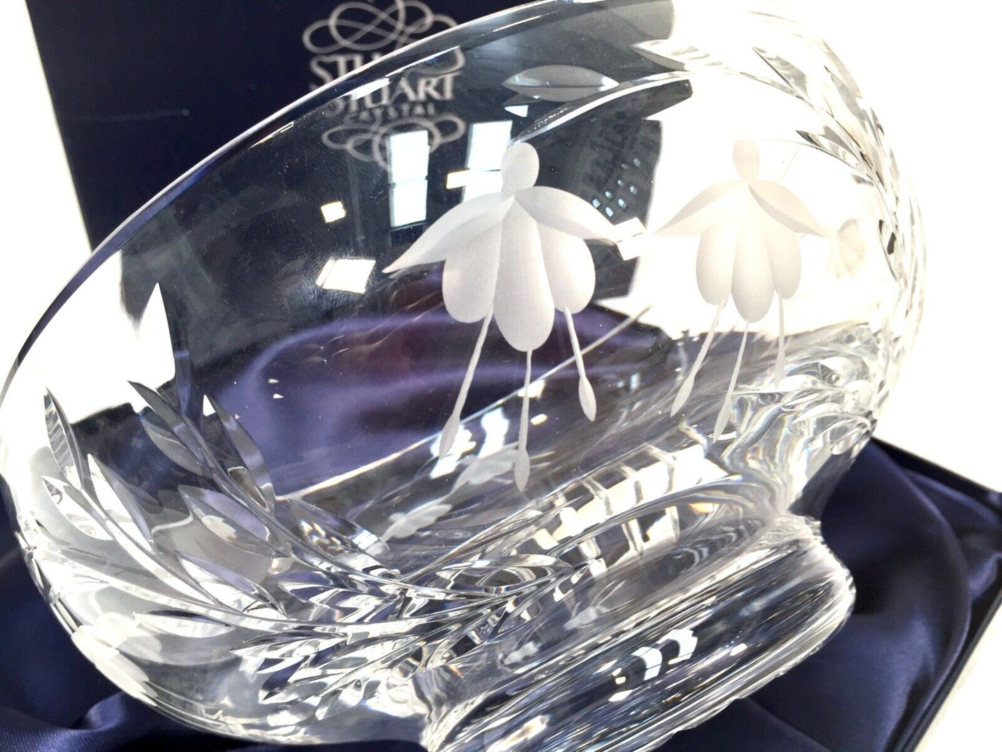 Vintage Stuart Crystal Glass Fruit Bowl complete in Box