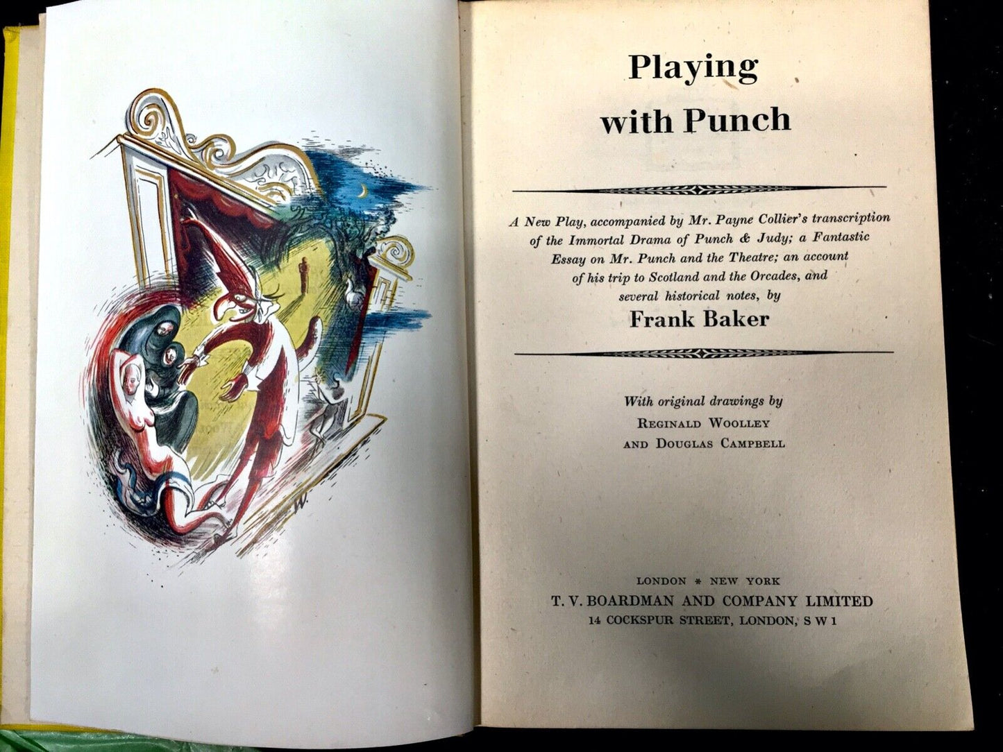 Antique RARE Punch and Judy Miniature Theatre / Play Books / Toys / c.1930