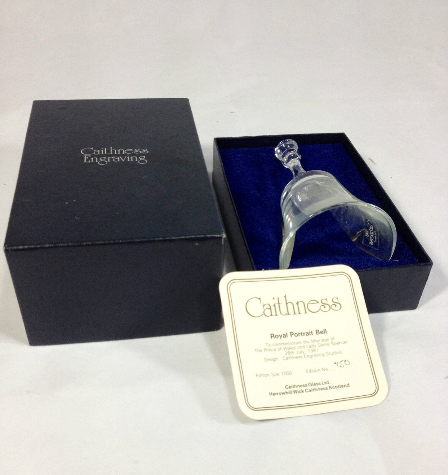 Caithness Glass Commemorative Princess Diana Marriage Bell Limited Edition Boxed