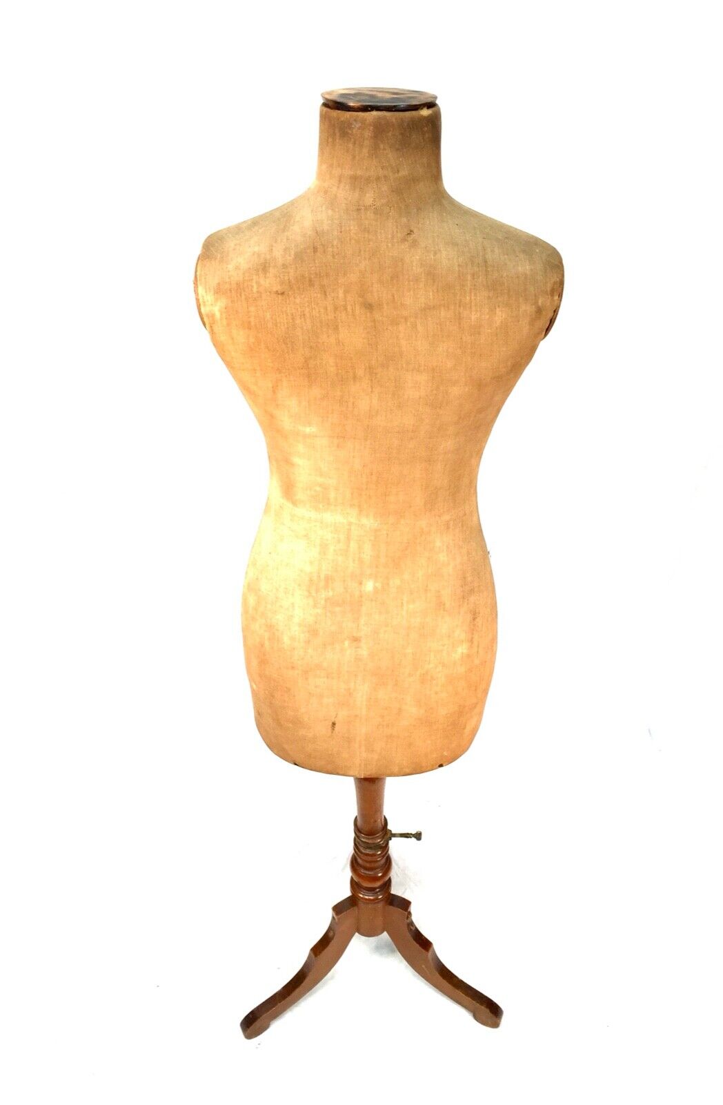 Antique Dress Makers Mannequin Stand Dummy / Wooden Base / Shop Display / c.1930