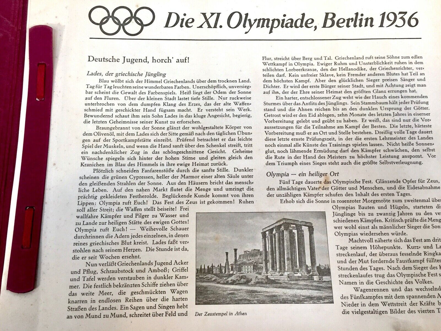 Antique German 1936 Olympics Cigarette Card Book / Magazine Sporting Memorabilia