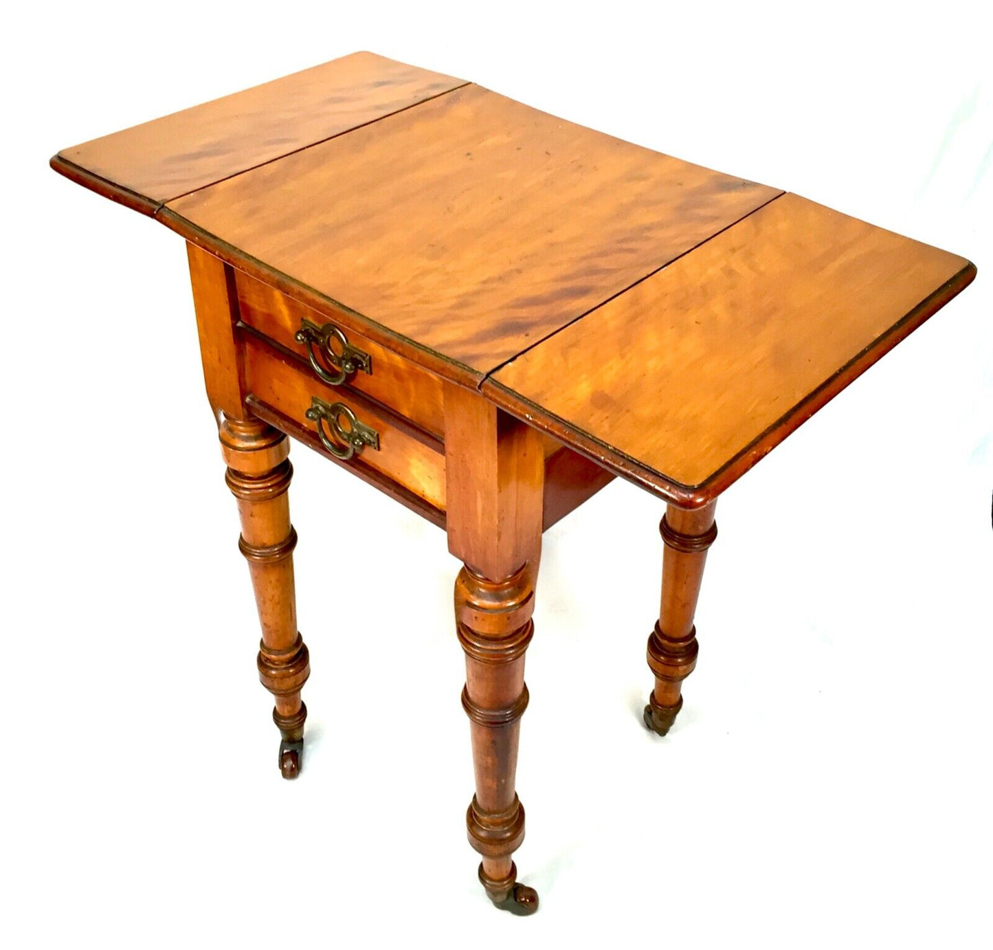 Antique Drawing Room Pembroke Table / Drop Leaf Sides Sideboard / Lamp Stand