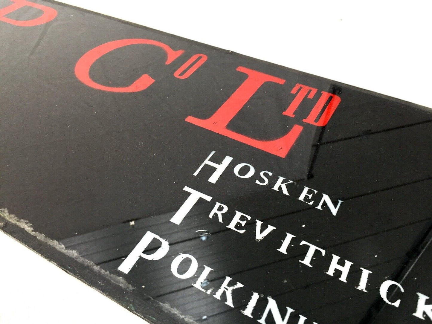 Antique Advertising - Hosken Trevithick Polkinhorn & Co Ltd Salvaged Glass Sign