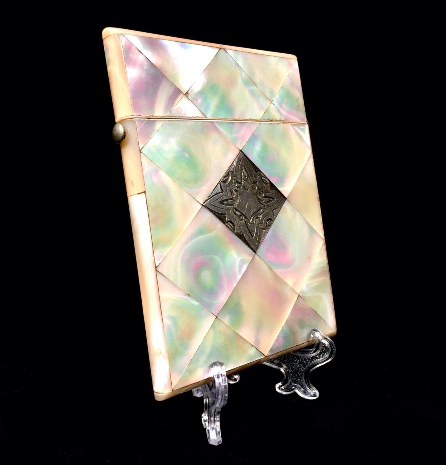 Antique Victorian Mother of Pearl Ladies Card Case / Purse / Wallet c.1890